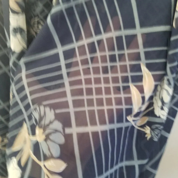 Modcloth Blue Floral Semi  Sheer Dress Belted XL - Picture 8 of 11